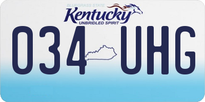 KY license plate 034UHG