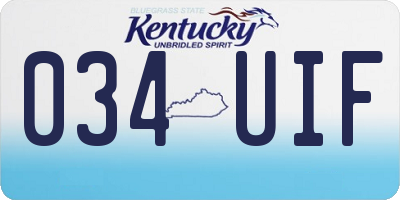 KY license plate 034UIF