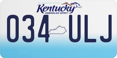 KY license plate 034ULJ