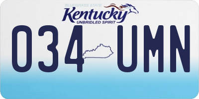 KY license plate 034UMN