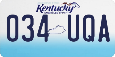 KY license plate 034UQA