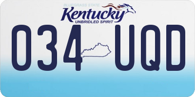 KY license plate 034UQD