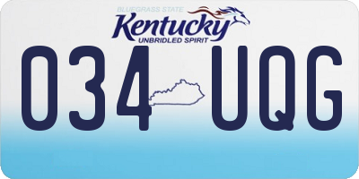 KY license plate 034UQG