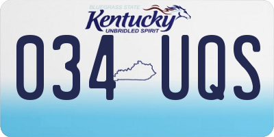 KY license plate 034UQS