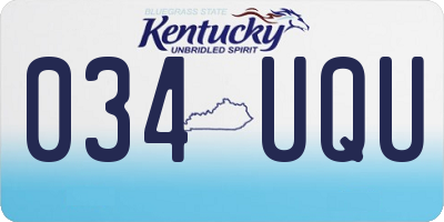 KY license plate 034UQU