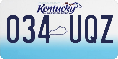 KY license plate 034UQZ