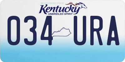 KY license plate 034URA