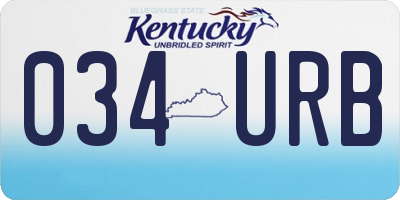 KY license plate 034URB