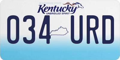 KY license plate 034URD