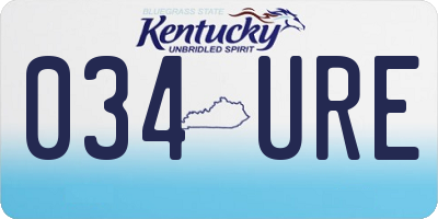 KY license plate 034URE