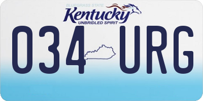 KY license plate 034URG
