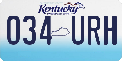 KY license plate 034URH