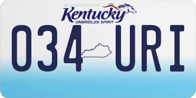 KY license plate 034URI