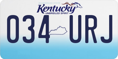 KY license plate 034URJ