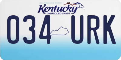 KY license plate 034URK
