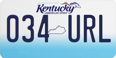 KY license plate 034URL