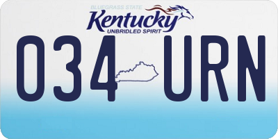 KY license plate 034URN