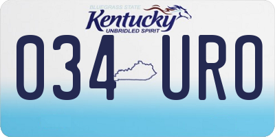 KY license plate 034URO