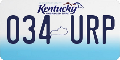 KY license plate 034URP