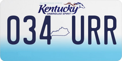KY license plate 034URR