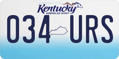 KY license plate 034URS