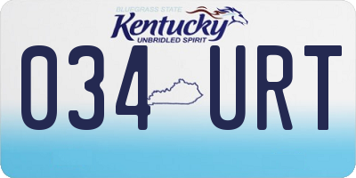 KY license plate 034URT