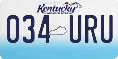 KY license plate 034URU