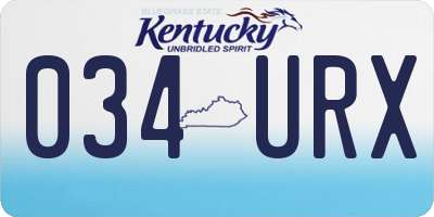 KY license plate 034URX