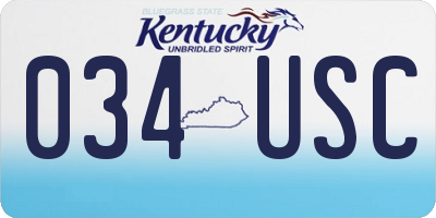 KY license plate 034USC