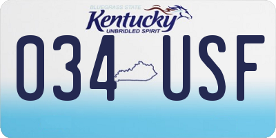 KY license plate 034USF
