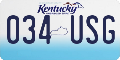KY license plate 034USG