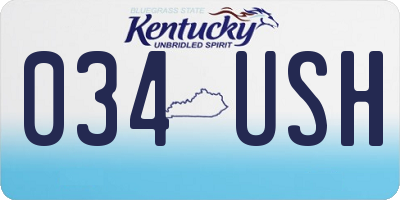 KY license plate 034USH