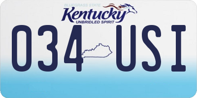 KY license plate 034USI