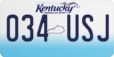 KY license plate 034USJ