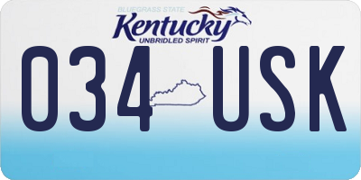 KY license plate 034USK
