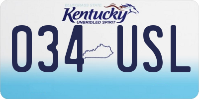 KY license plate 034USL