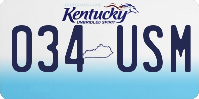 KY license plate 034USM