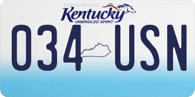 KY license plate 034USN