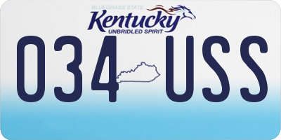 KY license plate 034USS
