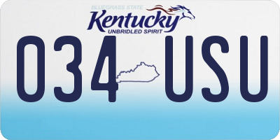 KY license plate 034USU