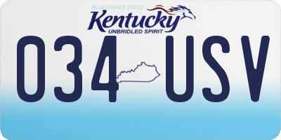 KY license plate 034USV