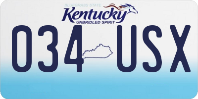 KY license plate 034USX