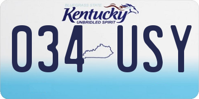 KY license plate 034USY
