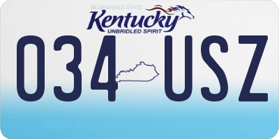 KY license plate 034USZ