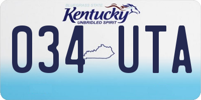 KY license plate 034UTA