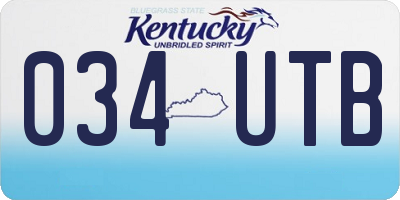 KY license plate 034UTB