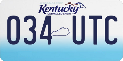 KY license plate 034UTC