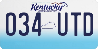 KY license plate 034UTD