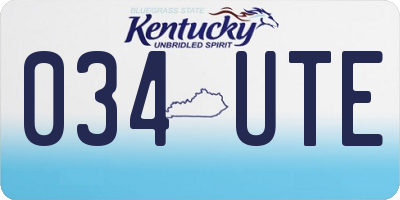 KY license plate 034UTE