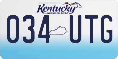 KY license plate 034UTG
